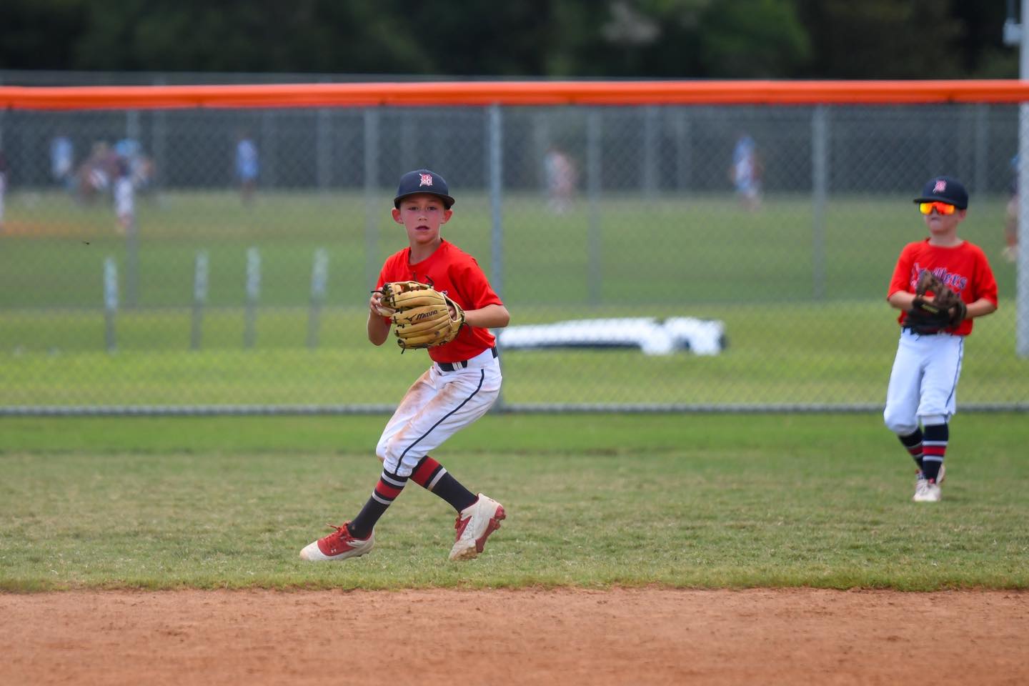 Players warming up before the game